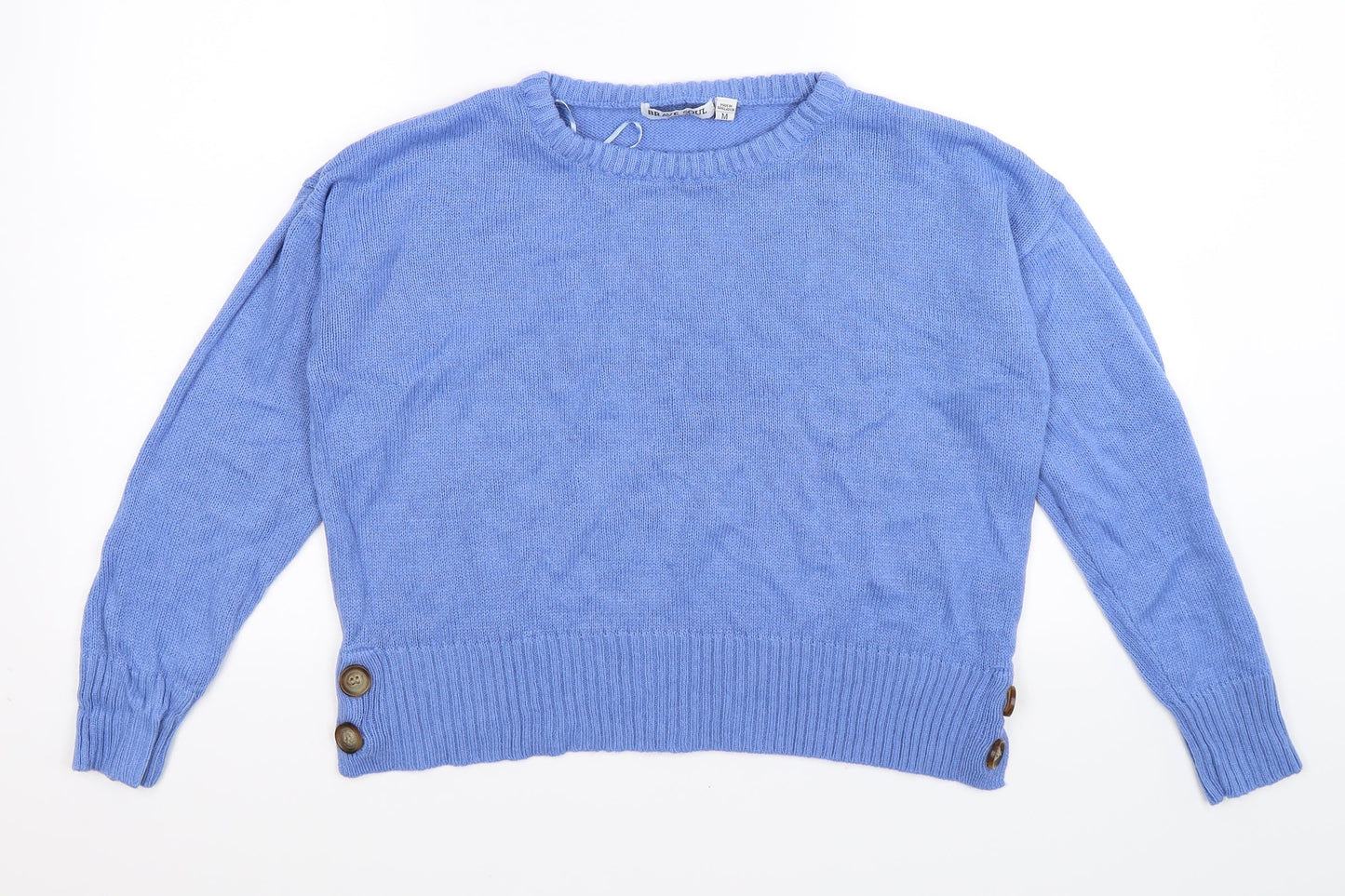 Brave Soul Womens Blue  Knit Pullover Jumper Size M