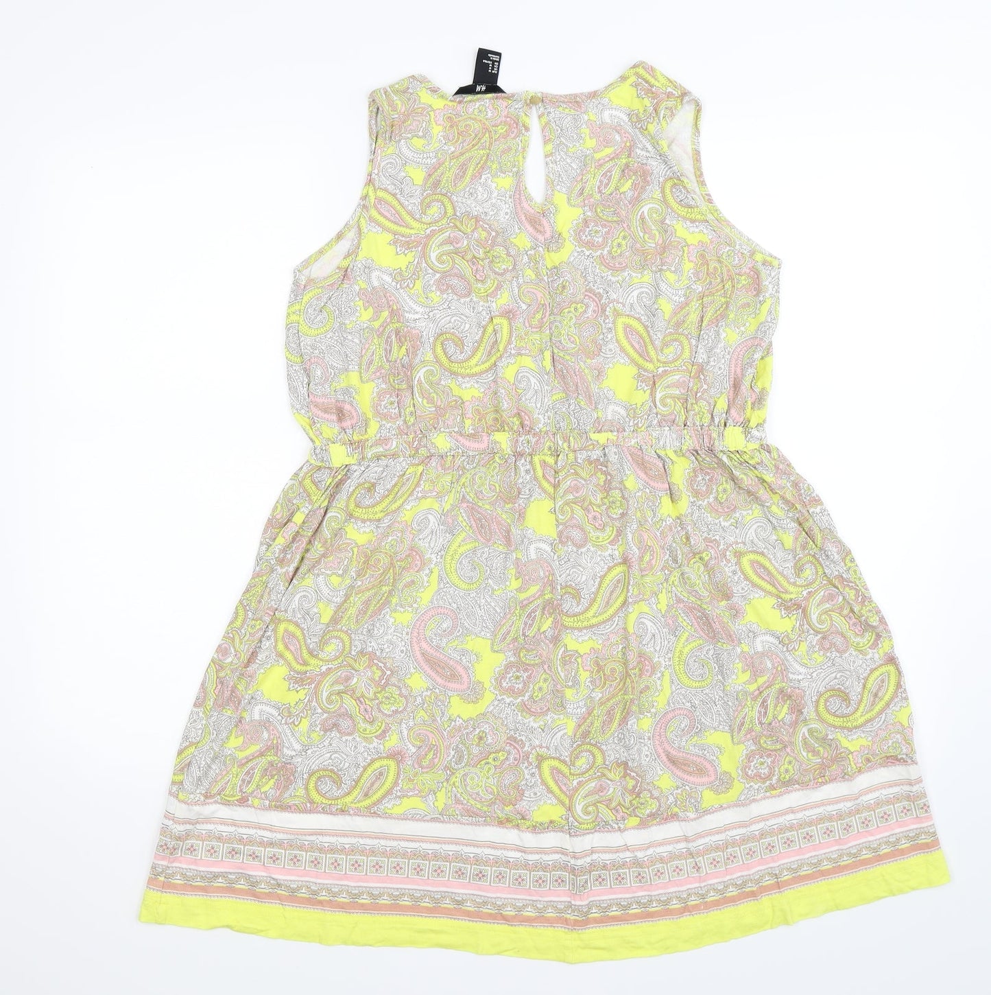 H&M Womens Yellow Paisley  Tank Dress  Size M