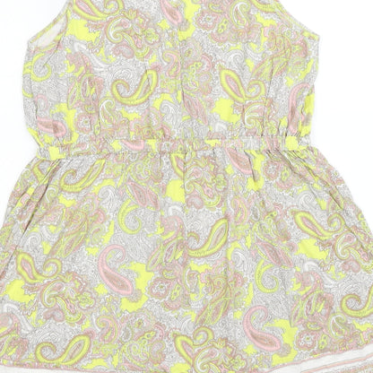 H&M Womens Yellow Paisley  Tank Dress  Size M