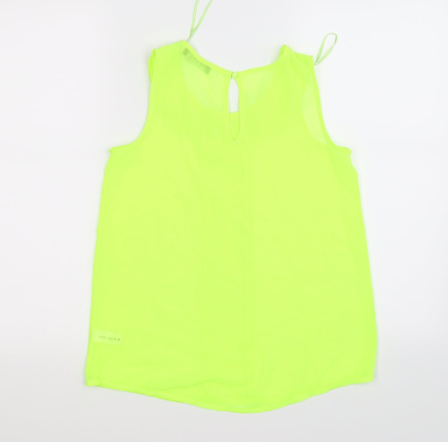 Select Womens Yellow Floral Chiffon Tunic Tank Size 6  - neon