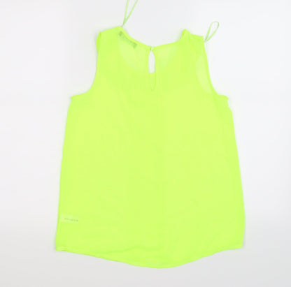Select Womens Yellow Floral Chiffon Tunic Tank Size 6  - neon