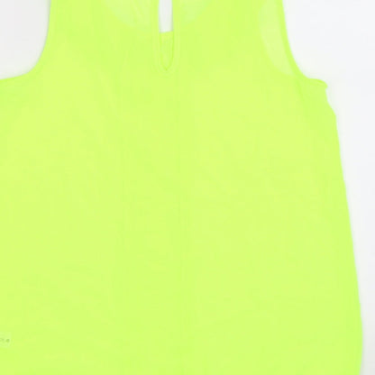 Select Womens Yellow Floral Chiffon Tunic Tank Size 6  - neon