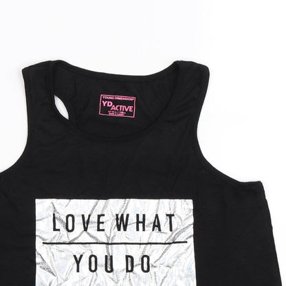 Young Dimension Girls Black   Basic Tank Size 12-13 Years  - love what you do