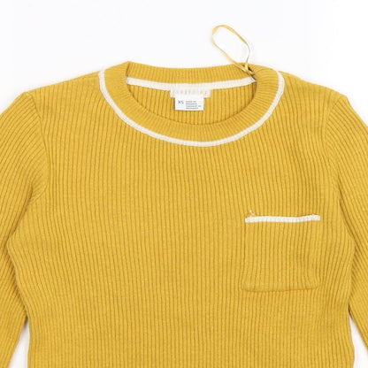 Cooperative Womens Yellow Striped Knit Pullover Jumper Size XS