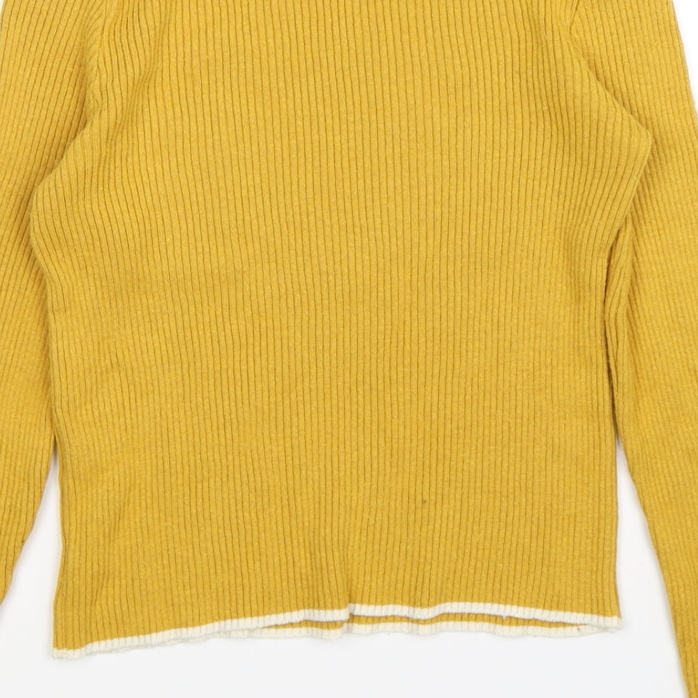 Cooperative Womens Yellow Striped Knit Pullover Jumper Size XS