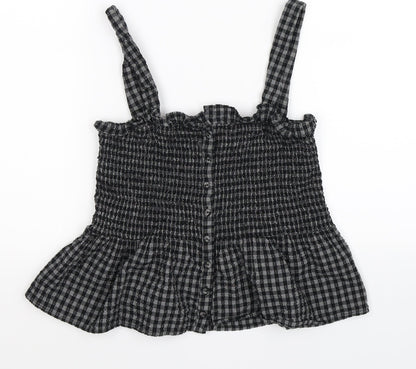 FOREVER 21 Womens Grey Check  Cropped Tank Size L