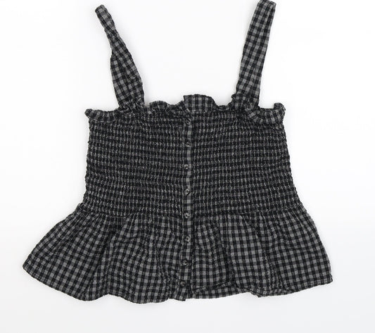 FOREVER 21 Womens Grey Check  Cropped Tank Size L