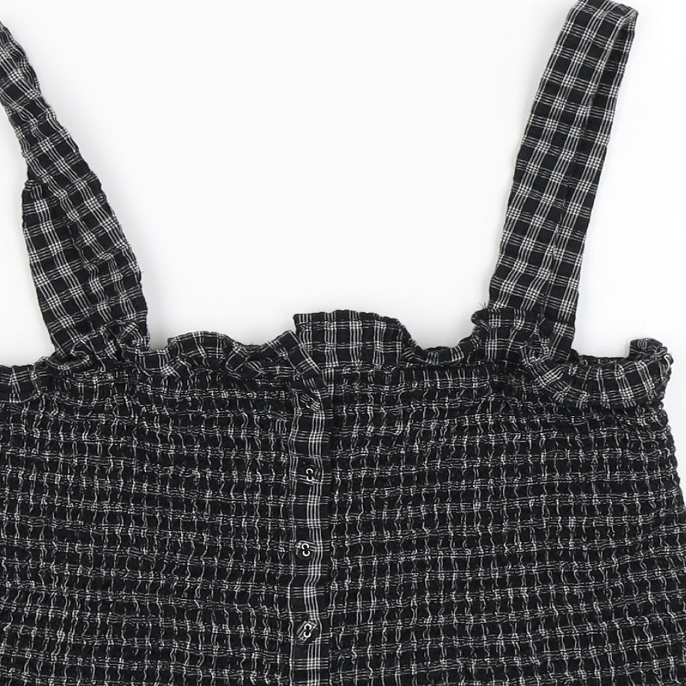 FOREVER 21 Womens Grey Check  Cropped Tank Size L