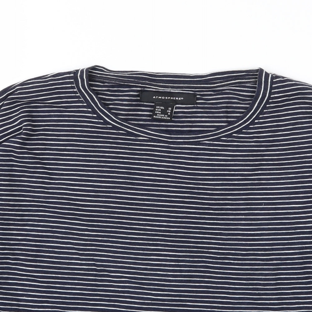 Womens UK Size 10 Atmosphere Blue Basic T-Shirt