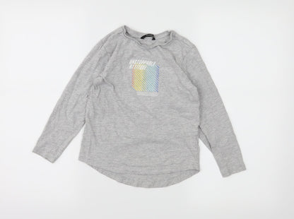 George Boys Grey  Jersey Basic T-Shirt Size 6-7 Years  - Unstoppable attitude