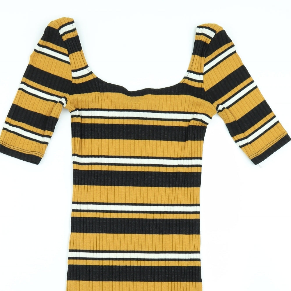 New Look Womens Multicoloured Striped  T-Shirt Dress  Size 8