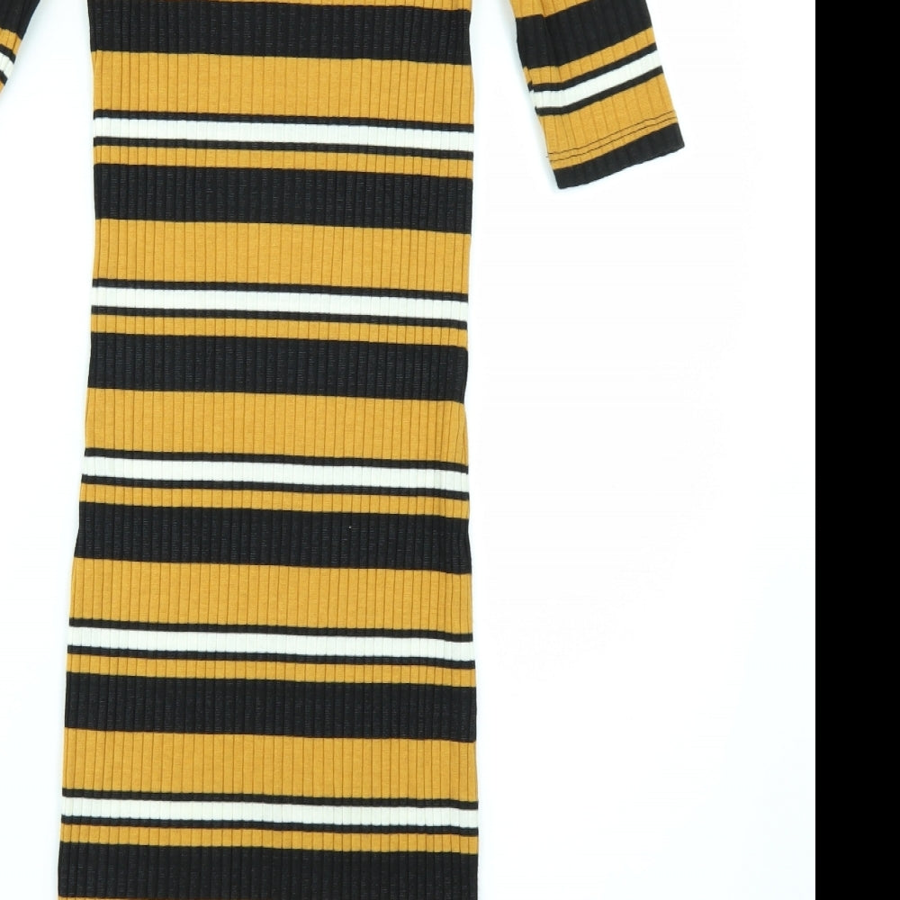 New Look Womens Multicoloured Striped  T-Shirt Dress  Size 8