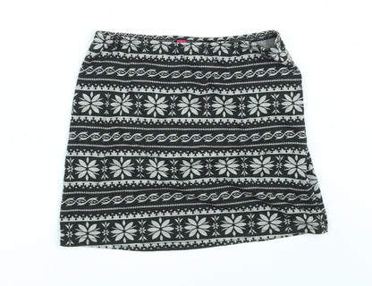 Young Dimension Girls Black Geometric  Mini Skirt Size 9-10 Years