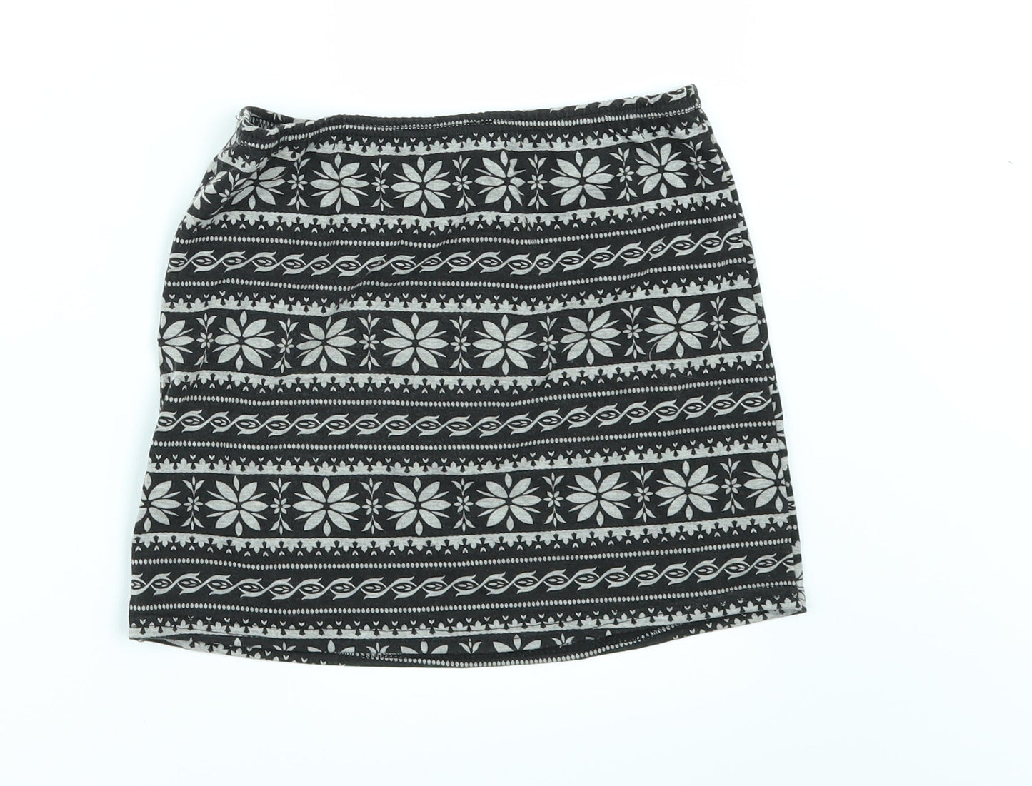 Young Dimension Girls Black Geometric  Mini Skirt Size 9-10 Years