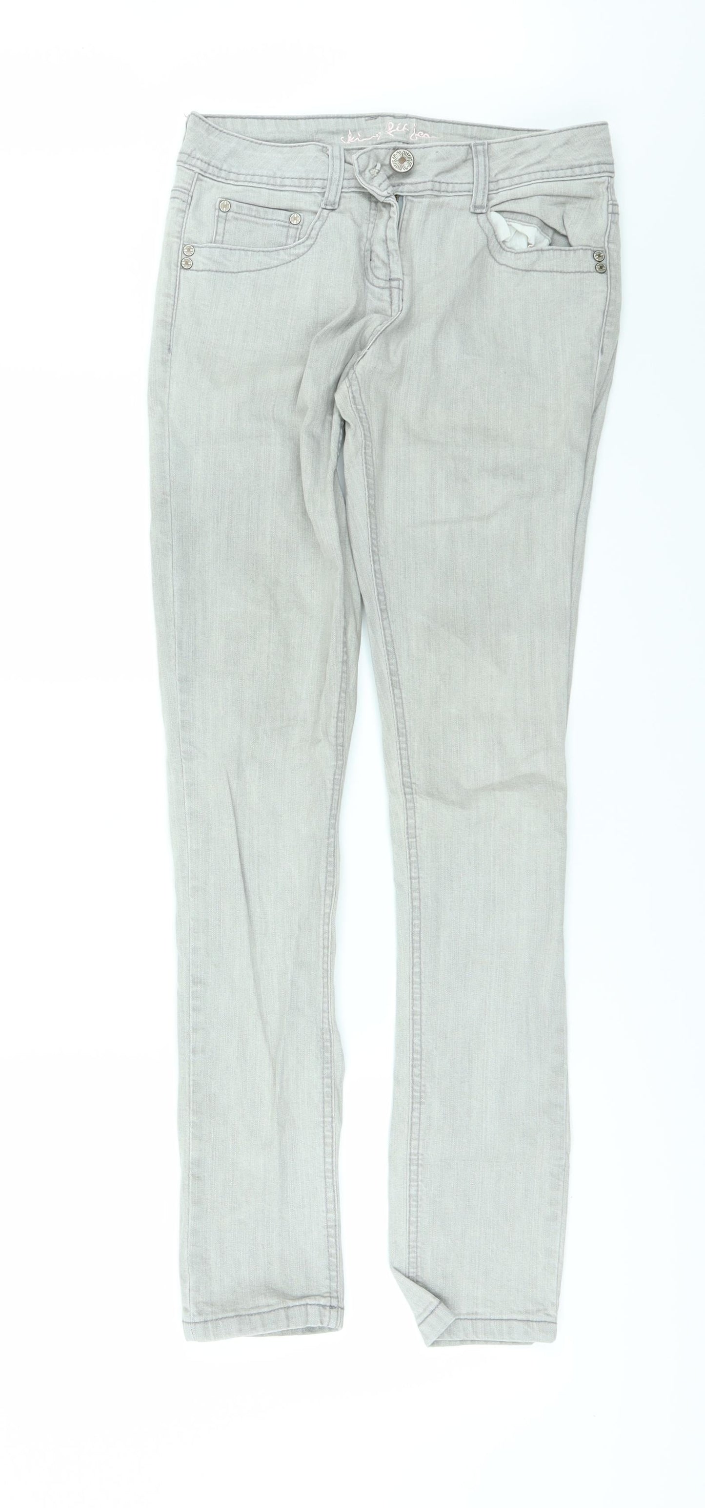 Denim & Co. Womens Grey  Denim Skinny Jeans Size 8 L31 in