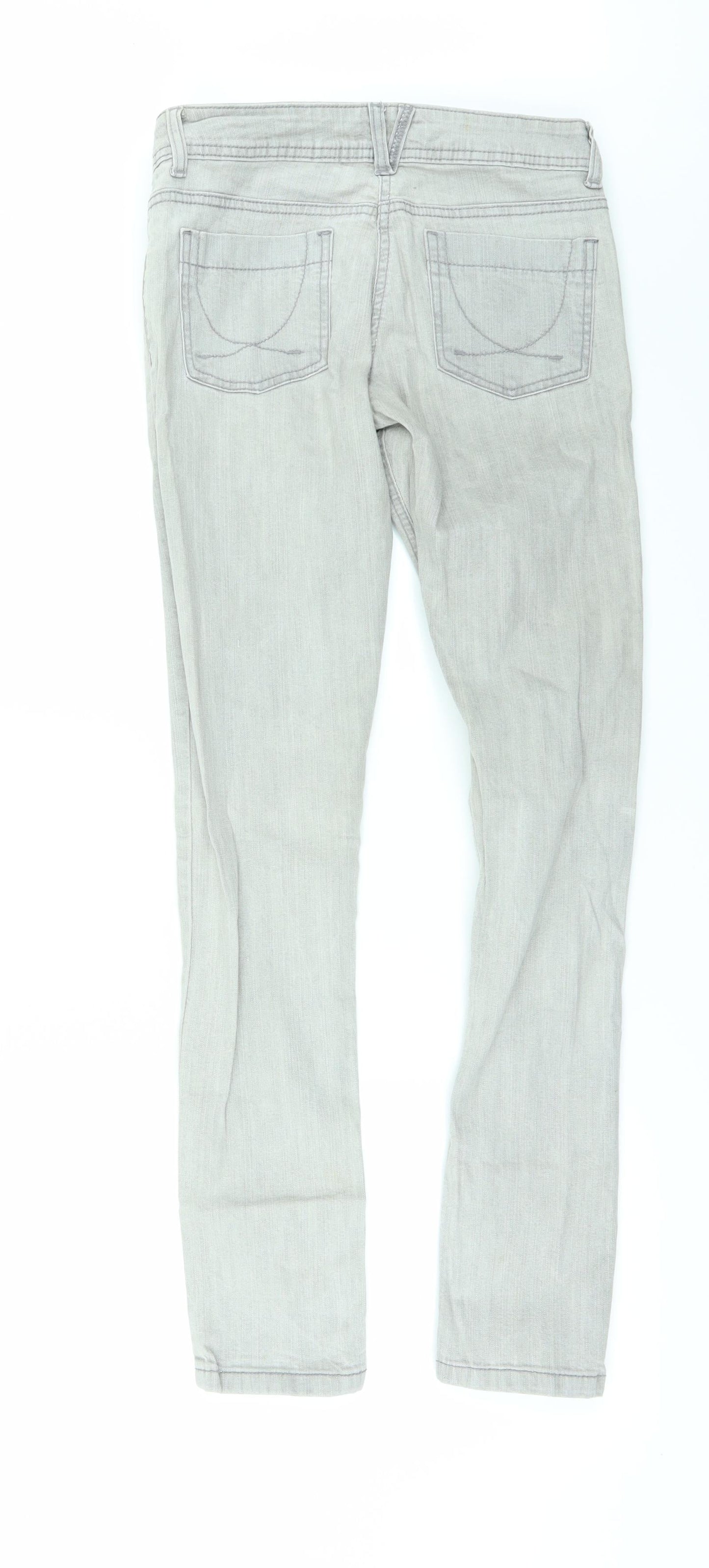 Denim & Co. Womens Grey  Denim Skinny Jeans Size 8 L31 in