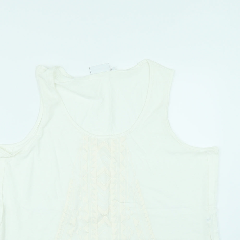 Womens UK Size L Jeanswest White Basic T-Shirt