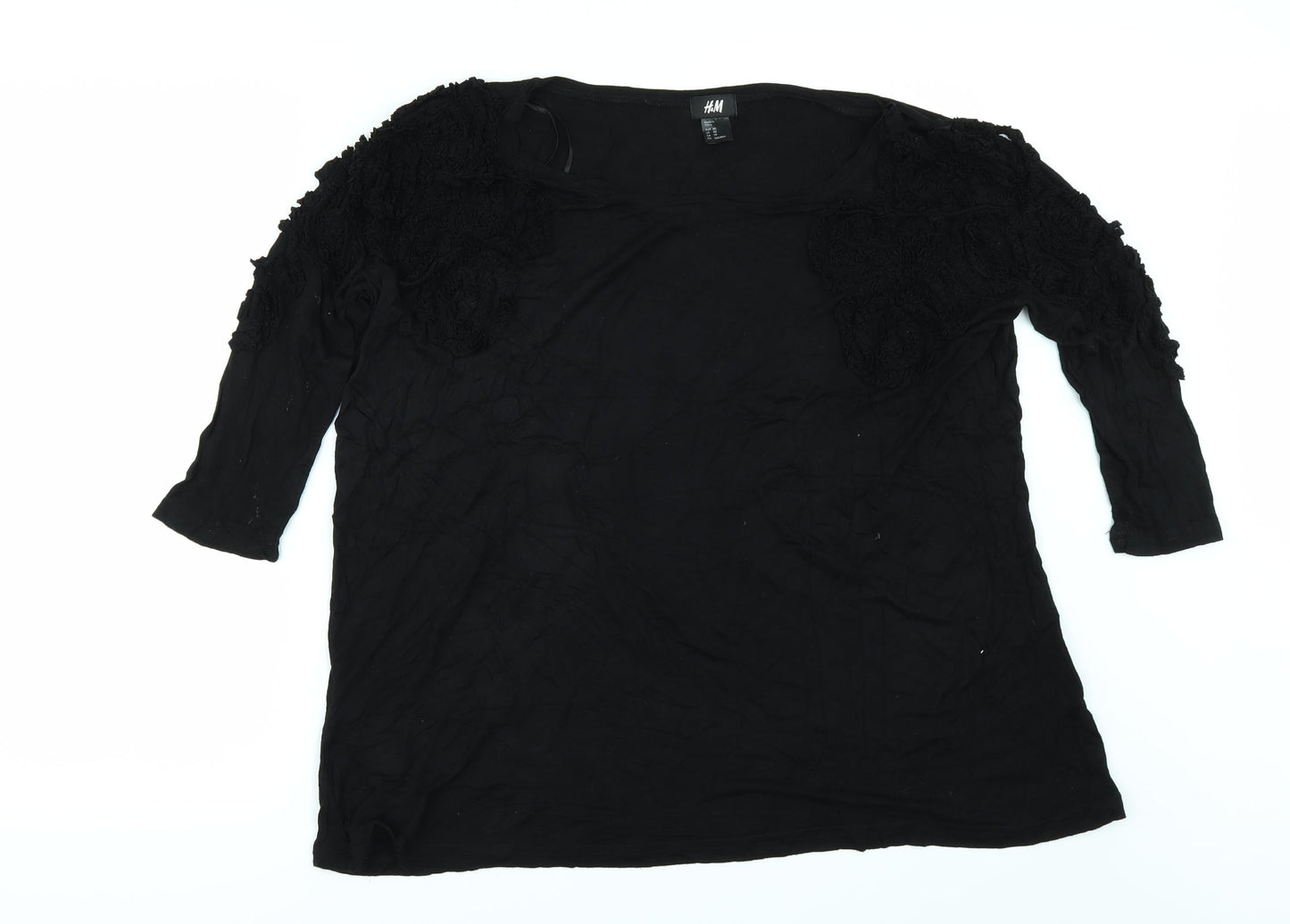 Womens UK Size  H&M Black Basic T-Shirt