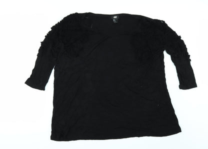 Womens UK Size  H&M Black Basic T-Shirt