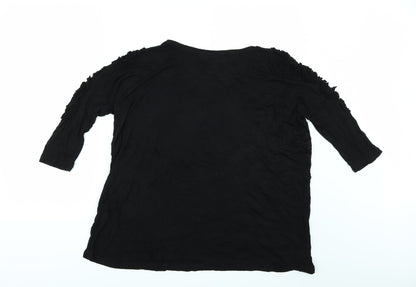 Womens UK Size  H&M Black Basic T-Shirt