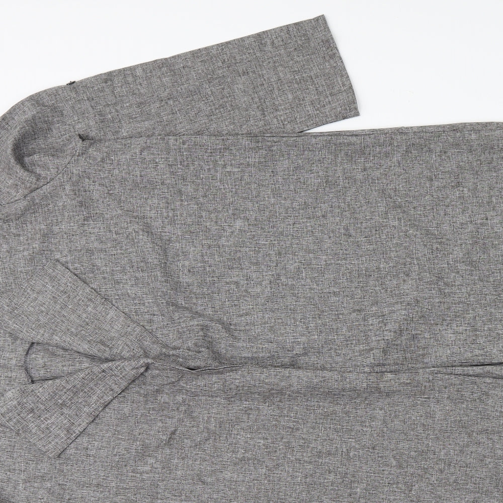 Preworn Womens Grey Geometric  Cardigan Jumper Size L