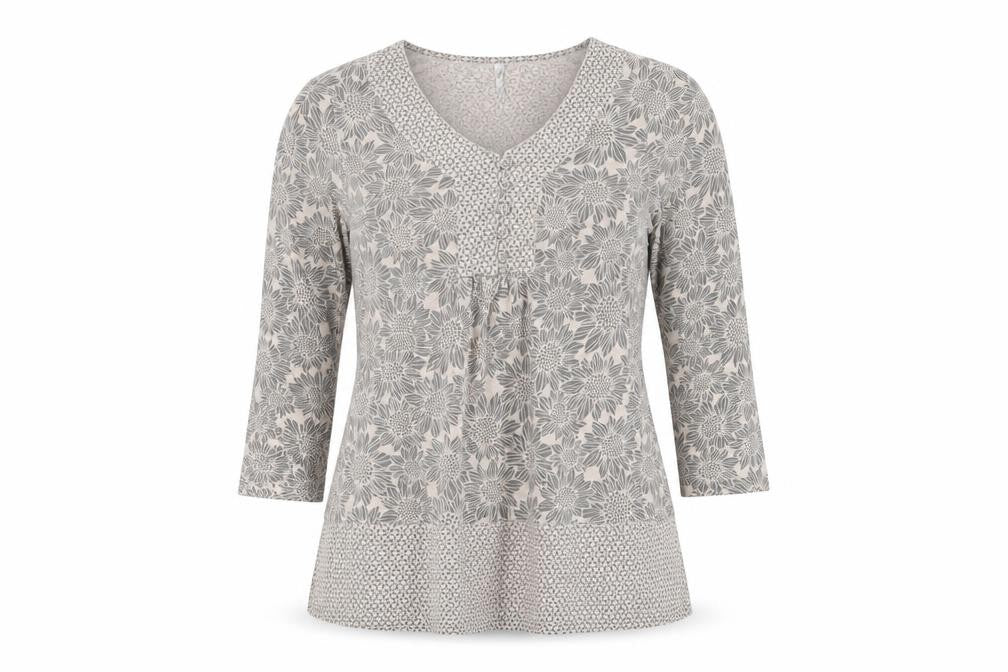 Bonmarché Womens Brown Floral Basic T-Shirt Size 12