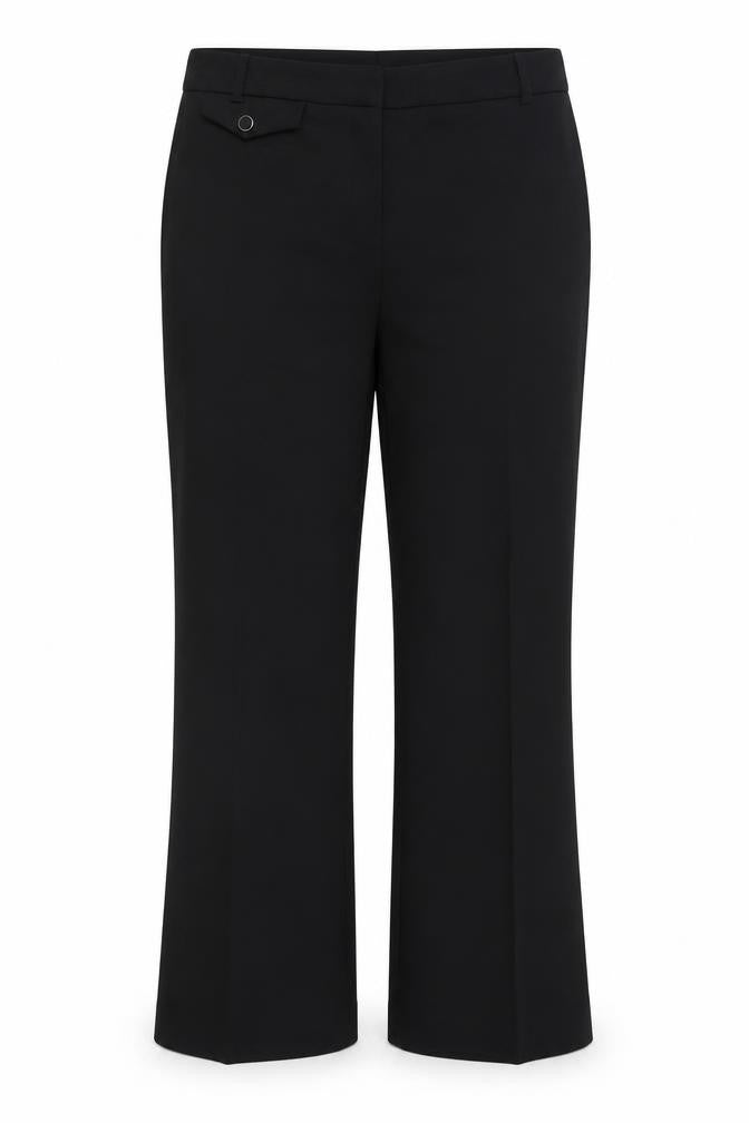 Front view of New Look women’s black trousers, size UK 14, 28.5-inch leg