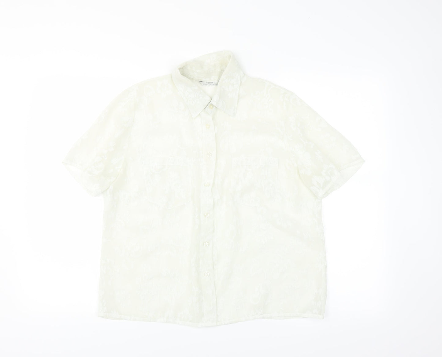Womens UK Size  Marks and Spencer Ivory Basic Blouse