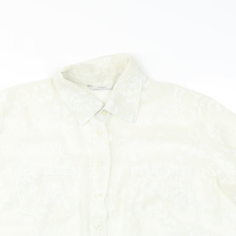 Womens UK Size  Marks and Spencer Ivory Basic Blouse