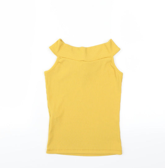 Womens UK Size 6 New Look Yellow Basic Blouse