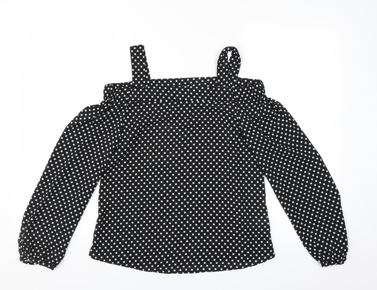Primark Womens Black Polka Dot  Basic Blouse Size 4