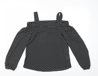 Primark Womens Black Polka Dot  Basic Blouse Size 4