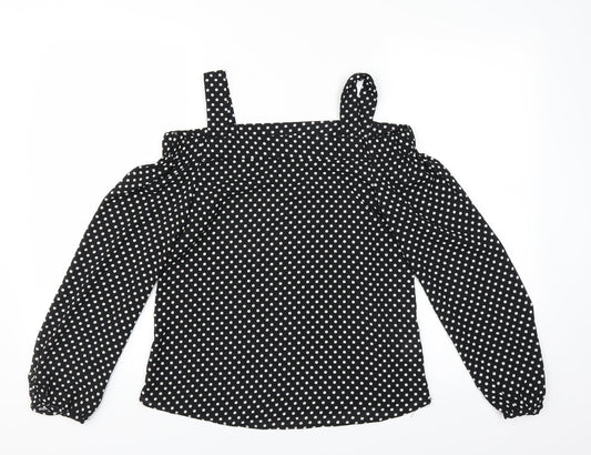 Primark Womens Black Polka Dot  Basic Blouse Size 4