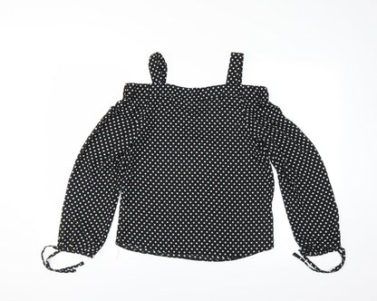 Primark Womens Black Polka Dot  Basic Blouse Size 4