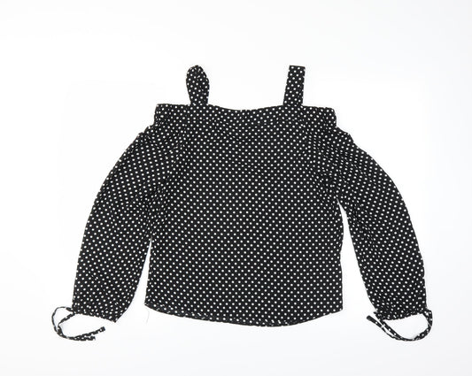 Primark Womens Black Polka Dot  Basic Blouse Size 4
