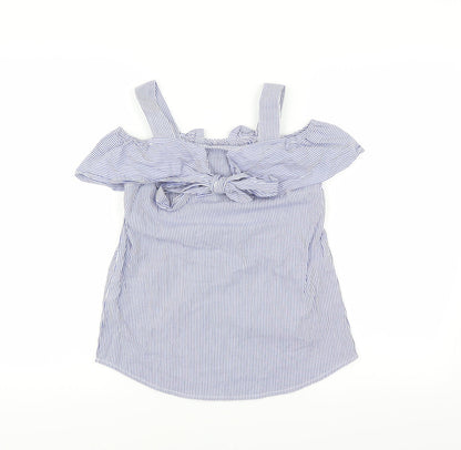 Primark Womens Blue Striped  Basic Blouse Size 4