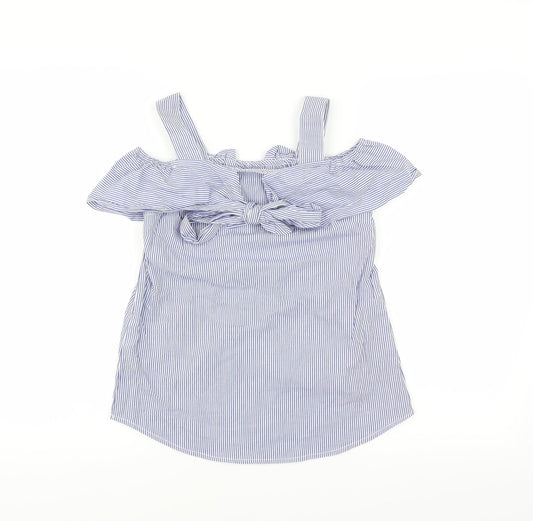 Primark Womens Blue Striped  Basic Blouse Size 4