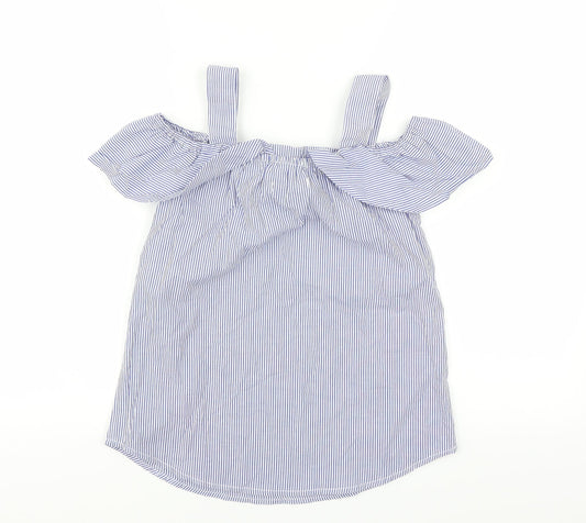 Primark Womens Blue Striped  Basic Blouse Size 4