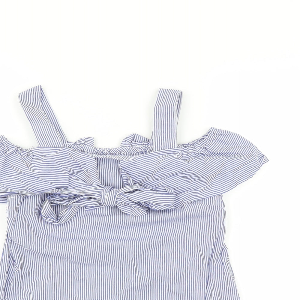 Primark Womens Blue Striped  Basic Blouse Size 4