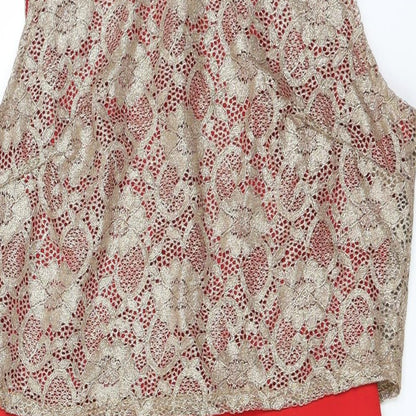 IX London Womens Red Floral  Bodycon  Size 14