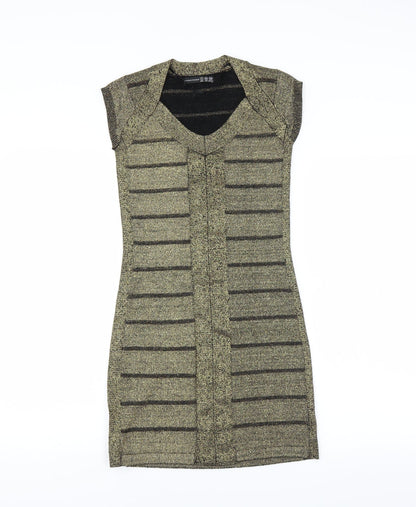 Primark Womens Gold   Bodycon  Size 6  - glittery
