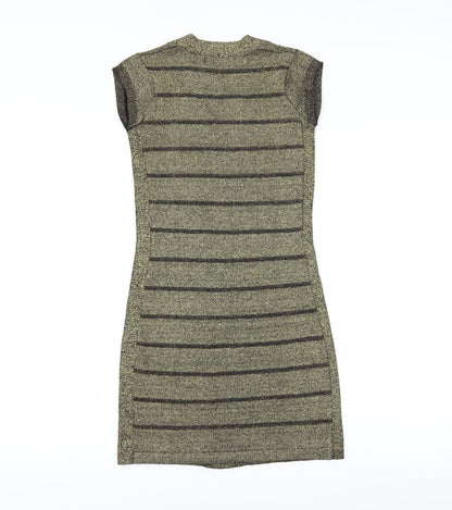 Primark Womens Gold   Bodycon  Size 6  - glittery