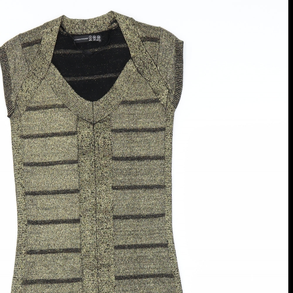 Primark Womens Gold   Bodycon  Size 6  - glittery