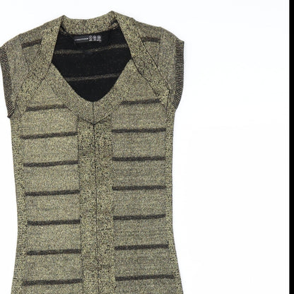 Primark Womens Gold   Bodycon  Size 6  - glittery