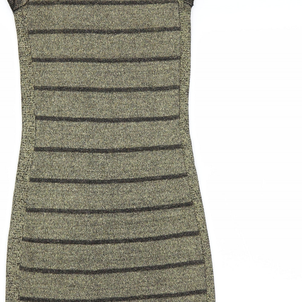 Primark Womens Gold   Bodycon  Size 6  - glittery