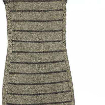 Primark Womens Gold   Bodycon  Size 6  - glittery