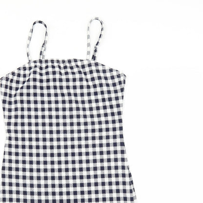SheIn Womens Blue Check  Mini  Size S