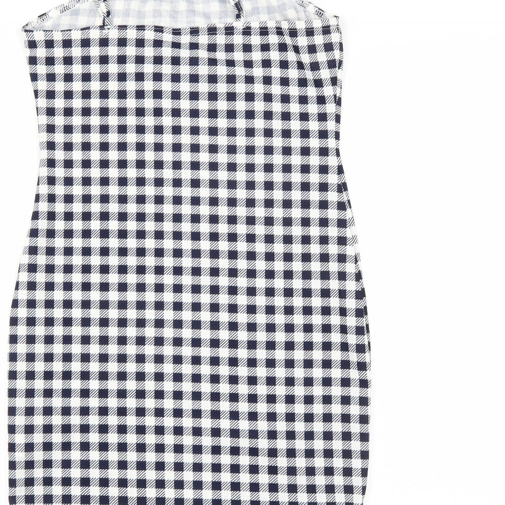 SheIn Womens Blue Check  Mini  Size S