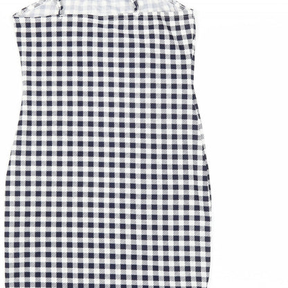 SheIn Womens Blue Check  Mini  Size S