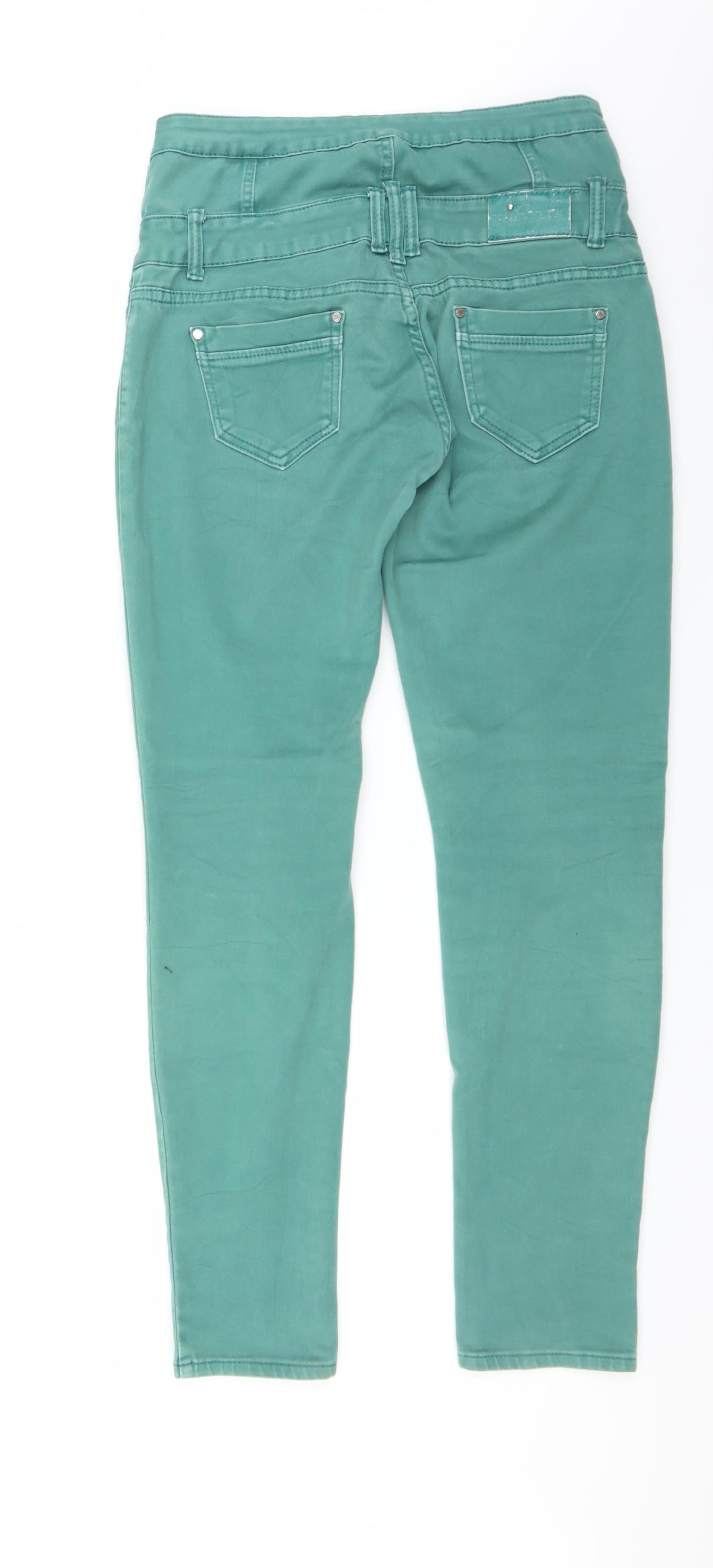 Womens UK Size XL Preworn Slim Fit Skinny Green Jeans